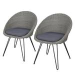 Chaises de jardin Charlotte (lot de 2) Fer / Nylon - Gris