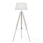 Lampadaire Tripod Coton / Acacia massif - 1 ampoule - Blanc