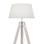 Lampadaire Tripod Coton / Acacia massif - 1 ampoule - Blanc