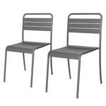 Chaises de jardin Kansas (lot de 2) Fer - Gris