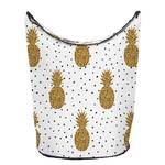 Wasmand Gold Pineapples Geweven stof - wit/goudkleurig