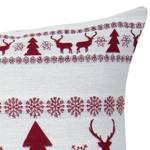 Housse de coussin T-Nordic Winter Tissu - Blanc / Rouge