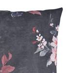 Kussensloop T-Dark Flowers geweven stof - antracietkleurig/beige