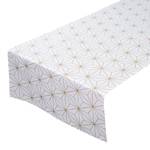 Chemin de table T-Golden Chrystals Tissu - Blanc / Doré