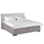 Lit boxspring Willard Tissu structuré - Gris - 140 x 200cm