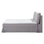 Lit boxspring Bronson Tissu structuré - Gris - 140 x 200cm