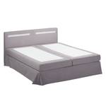 Lit boxspring Bronson Tissu structuré - Gris - 140 x 200cm