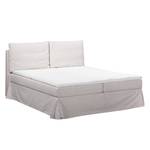 Lit boxspring Bronson Tissu structuré - Beige - 140 x 200cm