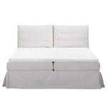 Lit boxspring Bronson Tissu structuré - Beige - 140 x 200cm