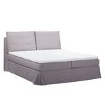 Lit boxspring Bronson Tissu structuré - Gris - 160 x 200cm