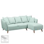 Ecksofa Irvine I Strukturstoff - Babyblau - Longchair davorstehend rechts