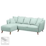 Ecksofa Irvine I Strukturstoff - Babyblau - Longchair davorstehend links