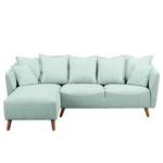 Ecksofa Irvine I Strukturstoff - Babyblau - Longchair davorstehend links