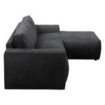 Ecksofa Bucklin Antiklederlook - Schwarz - Longchair davorstehend rechts