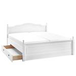 Houten bed Inga Massief grenenhout - wit grenenhout - Pijnboomhout wit