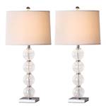 Lampes Giulia (lot de 2) Coton / Cristallin - 1 ampoule - Blanc