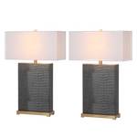 Lampes Lexington I (lot de 2) Gris - Blanc