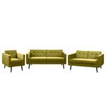 Ensemble de canapés Croom (3-2-1) Microfibre - Velours Krysia: Jaune olive