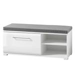 Banc de rangement Matiko Tissu - Gris / Blanc brillant