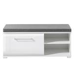 Banc de rangement Matiko Tissu - Gris / Blanc brillant