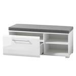 Banc de rangement Matiko Tissu - Gris / Blanc brillant