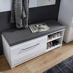 Banc de rangement Matiko Tissu - Gris / Blanc brillant