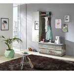 Garderobebank Sion incl. zitkussen - geweven stof - Vintage metallic/Aquino pijnboomhout look