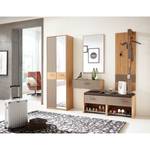 Garderobenschrank Carpeneta Glas - Taupe / Wildeiche Dekor