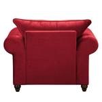 Fauteuil Solita Velours - Rouge - Sans repose-pieds