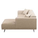 Ecksofa Faraon II Strukturstoff - Beige - Longchair davorstehend rechts