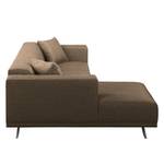 Ecksofa Faraon II Strukturstoff - Braun - Longchair davorstehend links