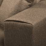 Ecksofa Faraon II Strukturstoff - Braun - Longchair davorstehend links