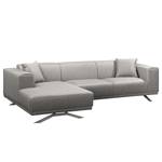 Ecksofa Faraon II Strukturstoff - Platin - Longchair davorstehend links