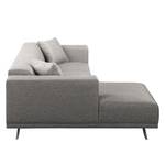 Ecksofa Faraon II Strukturstoff - Platin - Longchair davorstehend links