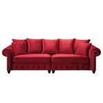 Bigsofa Solita Samt - Rot - Ohne Hocker