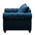 Fauteuil Solita fluweel - Donkerblauw - Met hocker