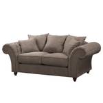 Sofa Pacoa (2-Sitzer) Antiklederlook - Dunkelbraun - Mit Hocker