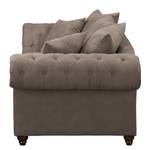 Sofa Pacoa (2-Sitzer) Antiklederlook - Dunkelbraun - Mit Hocker