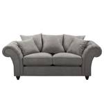 Sofa Pacoa (2-Sitzer) Antiklederlook - Dunkelgrau - Mit Hocker