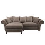 Bigsofa Pacoa Antiklederlook - Dunkelbraun - Mit Hocker