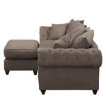 Bigsofa Pacoa Antiklederlook - Dunkelbraun - Mit Hocker