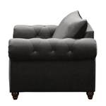 Fauteuil Solita fluweel - Grijs - Met hocker