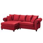 Bigsofa Solita Samt - Rot - Mit Hocker