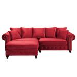 Bigsofa Solita Samt - Rot - Mit Hocker