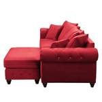 Bigsofa Solita Samt - Rot - Mit Hocker