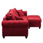 Bigsofa Solita Samt - Rot - Mit Hocker