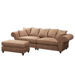 Bigsofa Pacoa Antiklederlook - Latte Macchiato - Mit Hocker