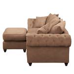 Bigsofa Pacoa Antiklederlook - Latte Macchiato - Mit Hocker