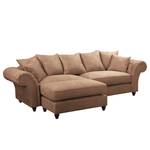 Bigsofa Pacoa Antiklederlook - Latte Macchiato - Mit Hocker