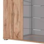 Dressoir Milano basaltkleurig glas/wild eikenhouten look